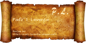Paál Levente névjegykártya