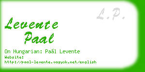 levente paal business card