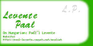 levente paal business card
